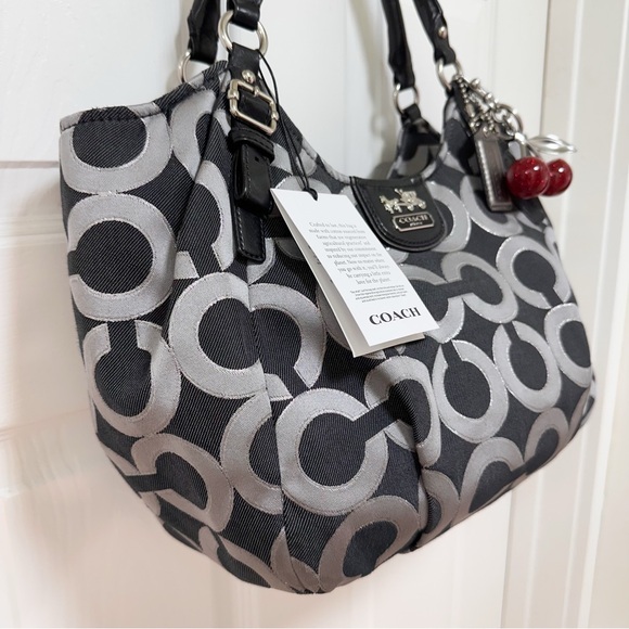 Coach Madison Op Art Lurex Signature Abigail Hobo - Picture 3 of 12